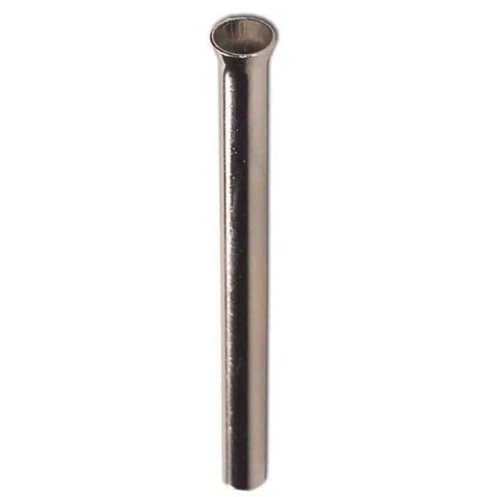 En kromet snorholder med en glat, reflekterende overflade præsenterer sig med en rund form og en diameter på 60 mm. Holderen har en minimalistisk udformning uden synlige samlinger, hvilket giver et elegant udtryk. Den er placeret på en hvid overflade, som fremhæver dens skinnende finish og enkle design.