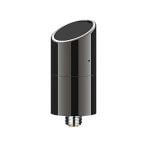 En sætning af værktøjer til stenhugning præsenteres med en klar, metallisk pen med en slank, cylindrisk form. Pens spids er skarp og markeret, mens grebet har en struktureret overflade for bedre kontrol. I baggrunden ses en sort, flad overflade, der understøtter værktøjet. Derudover er der en sort og hvid emballage, der indeholder detaljer om produktet.
