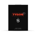 Stundenglass x Tyson 2.0 gravity hookah præsenterer sig med en slank, transparent glasbeholder i en dyb blå farve, der skaber en elegant kontrast til den børstede metalbase. Den buede form og glatte overflade fremhæver et moderne design. En fleksibel slange i sort gummi med metaldetaljer er tilsluttet, mens en række knapper og symboler pryder den øverste del, hvilket tilføjer visuel interesse.