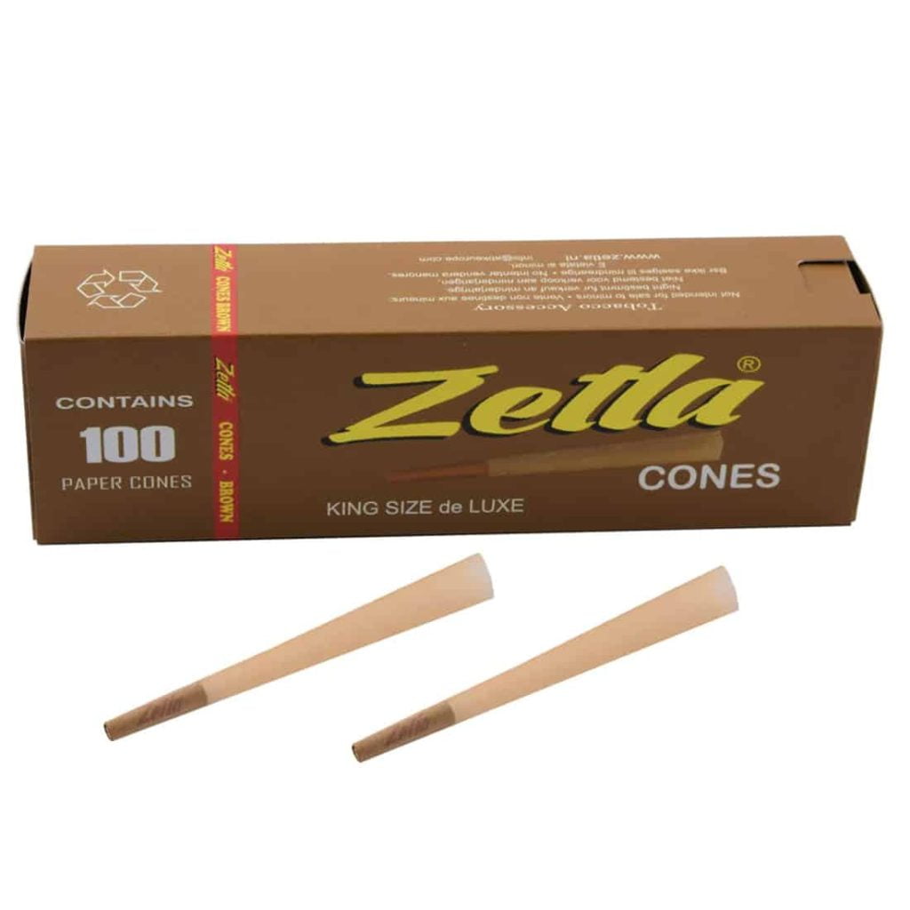 Køb Zetla Brown Cones King Size de Luxe 100 stk 87,00 DKK HighHouse.dk