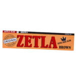 Zetla - Brown King Size Slim cigaretpapirpakken har et elegant orange og brunt design, perfekt til dem, der søger en raffineret rygeoplevelse.