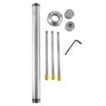 Heisenberg resin extractor præsenterer en gennemsigtig, cylindrisk beholder lavet af klart plastmateriale. Beholderen har en glat overflade og en afrundet bund, hvilket giver en elegant form. Øverst findes en sort skruelåg med en tætning, mens der er en udløbsventil i bunden. Indvendigt er der synlige måleenheder, der angiver kapaciteten. Farverne domineres af klar plast og sort.