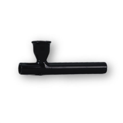 Mini Tjubang i glas præsenterer sig med en elegant sort farve. Den glatte overflade af glasset skaber en subtil glans, mens den geometriske form er præcist udført med en afrundet top og en stabil bund. Kanten er let buet, hvilket tilføjer en blødhed til designet, og den samlede struktur er minimalistisk og stilren.