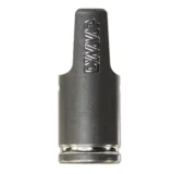 Armored cap i rustfrit stål præsenterer en glat, metallisk overflade med en børstet finish, der giver en mat og industrielt udtryk. Den har en cirkulær form med en let hævet kant. Overfladen er prydet med et diskret mønster af små riller, der skaber tekstur og greb. Kanten er præcist udformet, hvilket bidrager til dets robuste udseende.