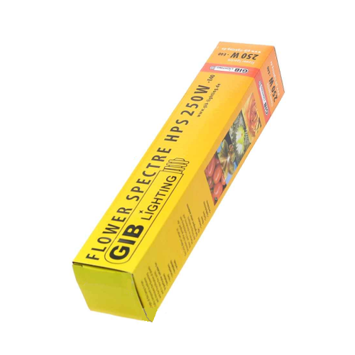 En lyskilde med en cylindrisk form dominerer beskrivelsen, dækket af et gennemsigtigt glas, der viser en indre struktur af gyldne og hvide komponenter. Lampens base er robust og metalisk, med tydelige kontaktpunkter. Øverst er der en reflektor, der har en skinnende overflade, hvilket giver en glansfuld effekt. Farverne spænder fra metallisk sølv til gyldne nuancer.