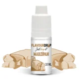 Flasken indeholder en klar, gylden væske, der har en let viskositet. Etiketdesign i bløde nuancer af beige og brun præsenterer produktnavnet, "Marcipan Aroma", med elegant skrifttype. Flaskens hals er udstyret med en sort, skruehætte. En lille dråbeformet pipette i toppen muliggør præcis dosering af indholdet. Mærket er diskret placeret nederst på etiketten.