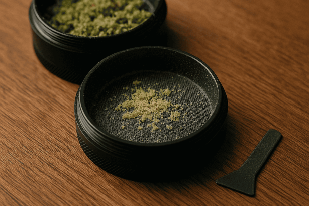 kief i en grinder