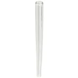 En klar, gennemsigtig jointør med en diameter på 100 mm fremstår med glatte, afrundede kanter. Materialet synes at være glas, hvilket giver en blank overflade, der reflekterer lys. Jointøren er cylinderformet og har en ensartet tykkelse. Den har ingen synlige mønstre eller teksturer, hvilket understreger dens enkle design og funktionalitet.