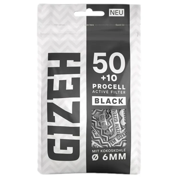 GIZEH - ProCell Active Filter Black (6 mm) 60 stk