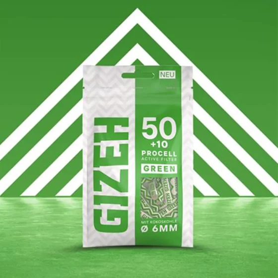 GIZEH - ProCell Active Filter Green (6 mm) 60 stk - Billede 4