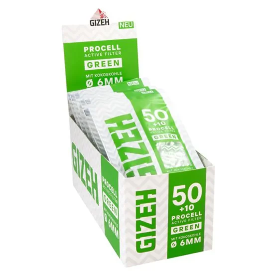 GIZEH - ProCell Active Filter Green (6 mm) 60 stk - Billede 3