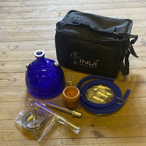 Invi Blå Festival Plastik Vandpibe 35 cm (Flænge i Tasken)