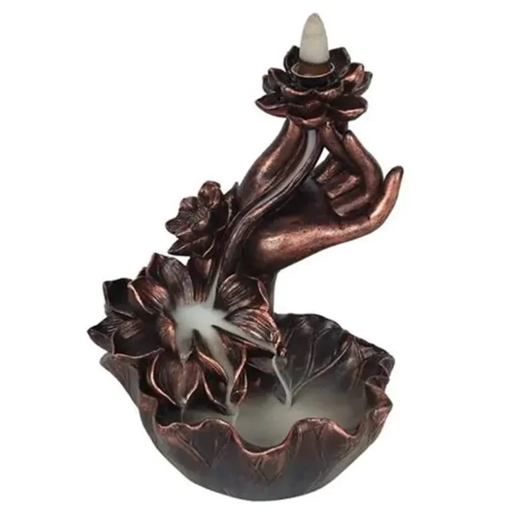 Wierook - Bronze Hand Blackflow Røgelsesbrænder