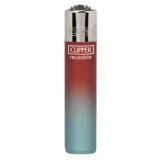 Clipper Lighter - Metallic Gradient Silver & Red