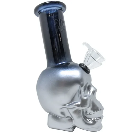 Death Row Records - Skull Bubbler Black & Silver Bong 15 cm - Billede 2