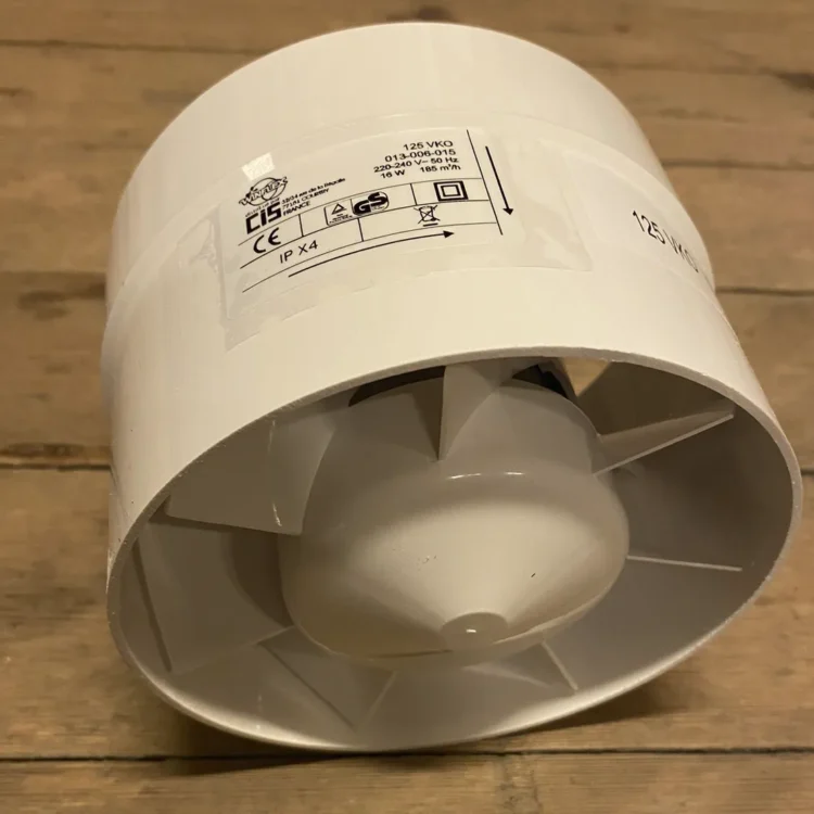 AS-System - 125-VKO In-Line Fan 125 mm @ 185 m³/t (Udgået)