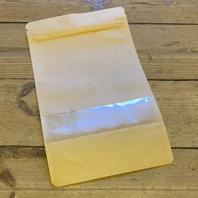 Coated Papir Opbevarings Zipbag m. Vindue Stor 13x20 cm (Udgået)