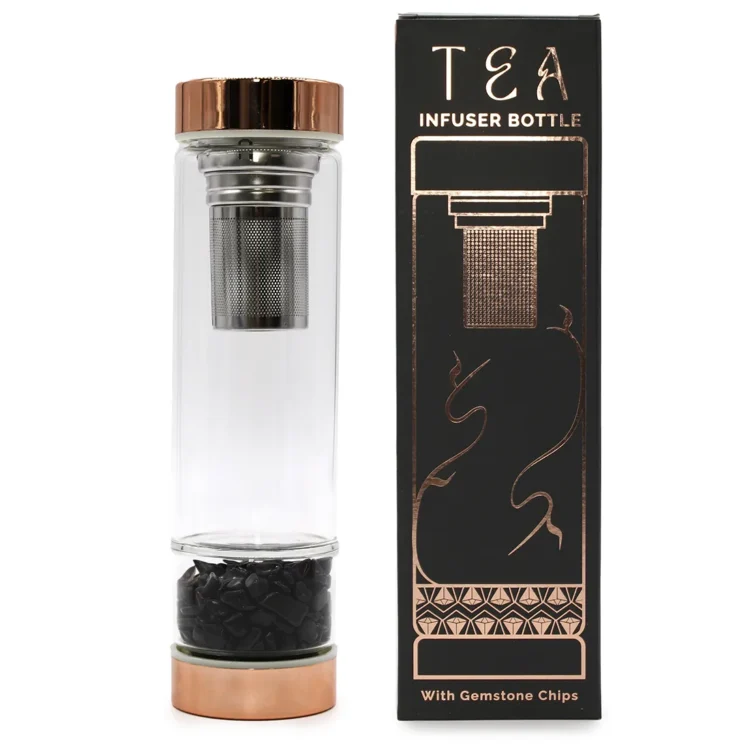 Crystal Glass - Tea Infuser Bottle Onyx