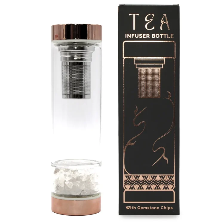 Crystal Glass - Tea Infuser Bottle Rock Quartz
