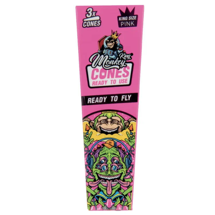 Monkey King - Pink King Size Cones (inkl. Tray) 3 stk
