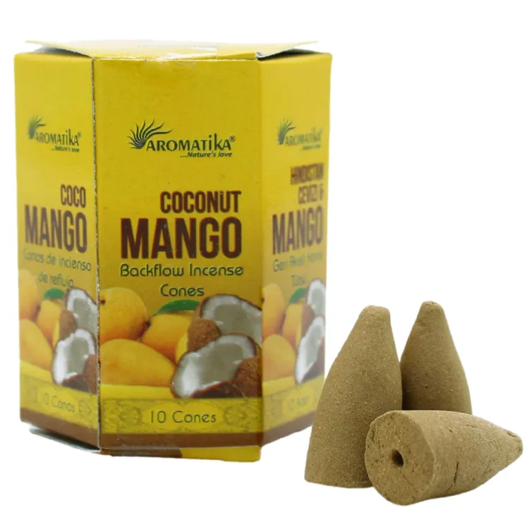 Aromatika - Coconut & Mango Masala Blackflow Røgelseskegler 10 stk