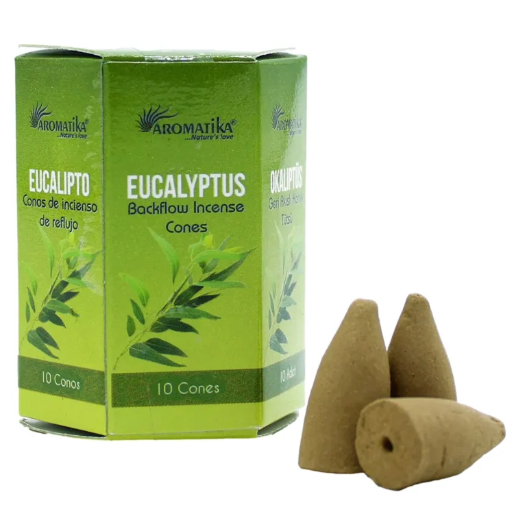 Aromatika - Eucalyptus Masala Blackflow Røgelseskegler 10 stk