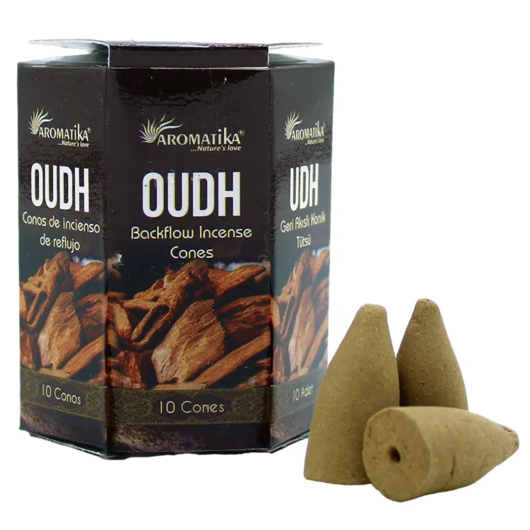Aromatika - Oudh Masala Blackflow Røgelseskegler 10 stk