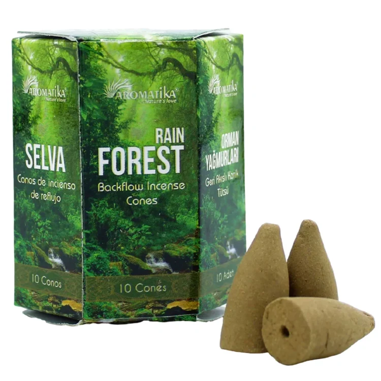 Aromatika - Rain Forest Masala Blackflow Røgelseskegler 10 stk