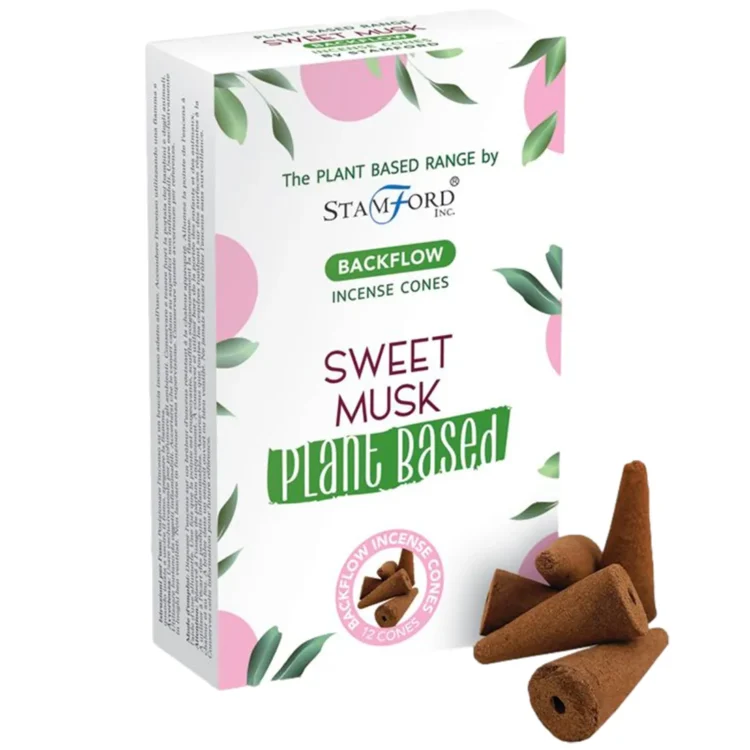 Stamford Plantebaseret - Sweet Musk Backflow Røgelseskegler 12 stk