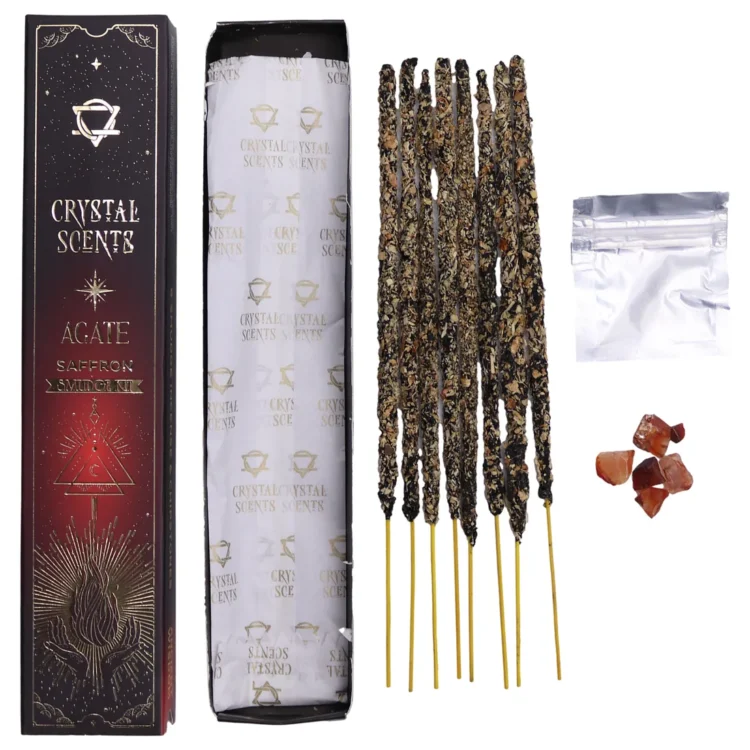Crystal Scents - Red Agate Crystal Saffron Smudge Røgelse