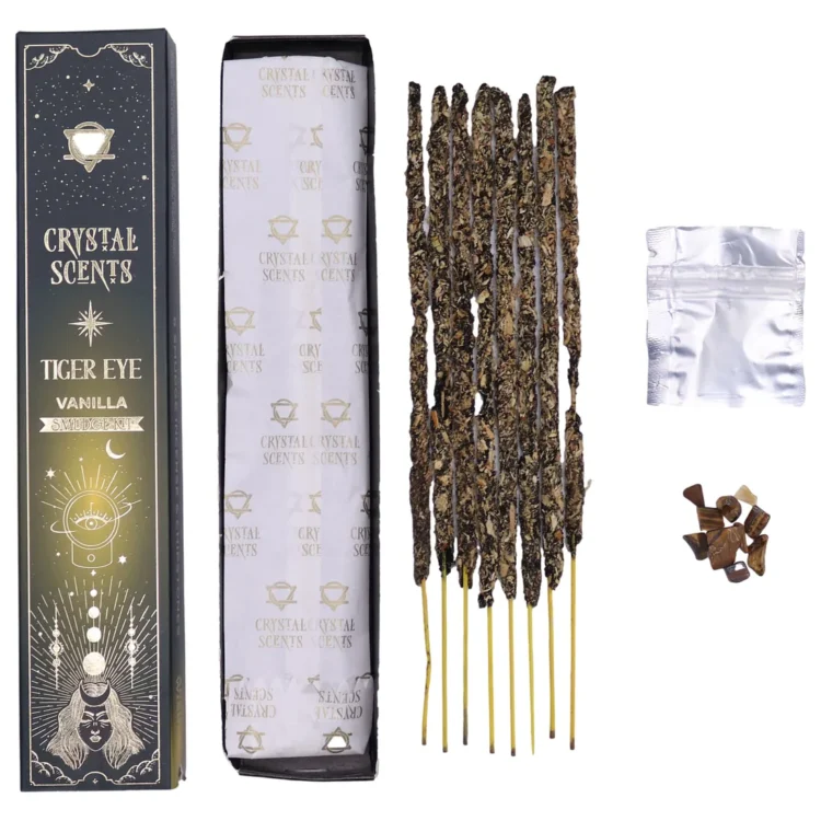 Crystal Scents - Tiger Eye Crystal Vanilla Smudge Røgelse
