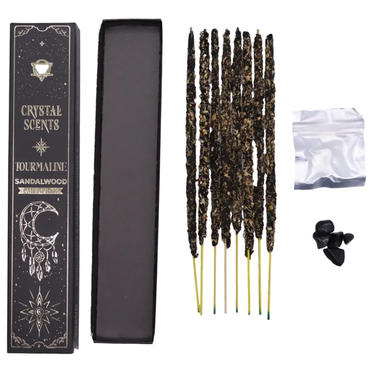 Crystal Scents - Tourmaline Crystal Sandalwood Smudge Røgelse