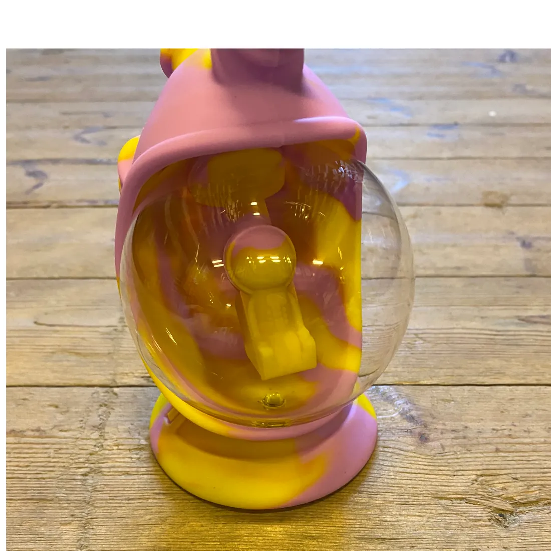 Pink/Yellow Astronaut Glas & Silikone Bong 17,5 cm (Udgået)