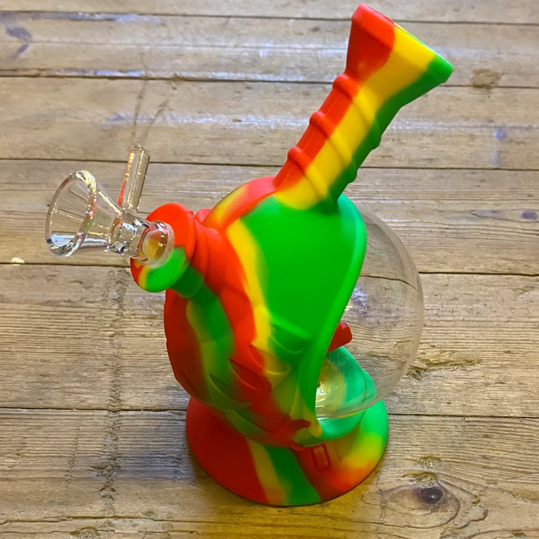 Rasta Astronaut Glas & Silikone Bong 17,5 cm (Udgået)
