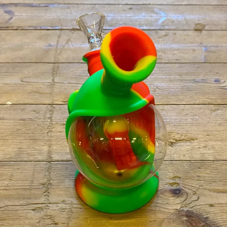 Rasta Astronaut Glas & Silikone Bong 17,5 cm (Udgået)