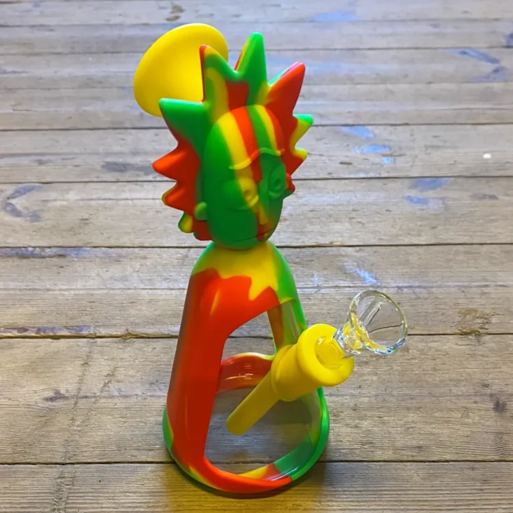 Rick Rasta Silikone Glas Bong 19 cm (Udgået)