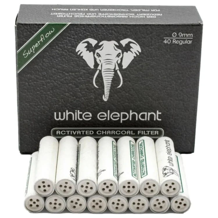 White Elephant - Aktivkulfiltre (9 mm) 40 stk
