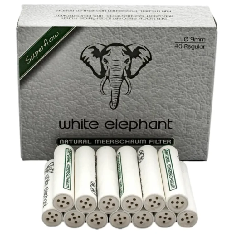 White Elephant - Merskumsfiltre (9 mm) 40 stk