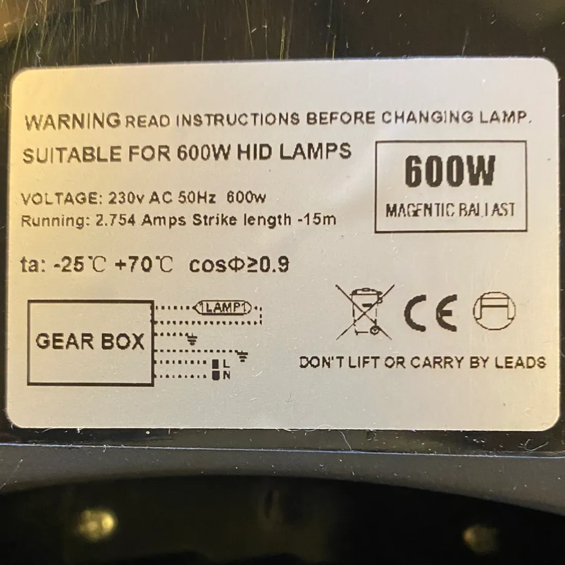 600W Magnetisk Ballast (Udgået)