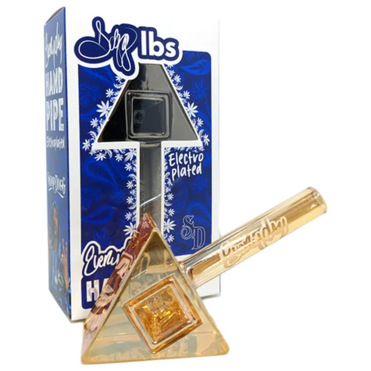 Dogg Lbs - Everyday Electro Plated Tri-Prism Hand Pipe Gold 102 mm
