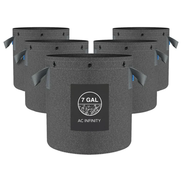 AC Infinity - Heavy Duty Reusable Fabric Pots (5-Pack) 26,5L