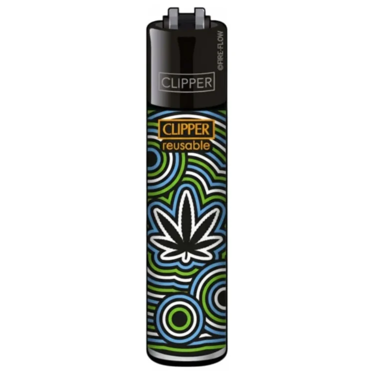 Clipper Lighter - Blue Leafs