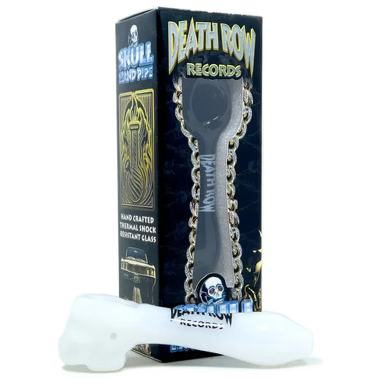 Death Row Records - Skull Hand Pipe White 102 mm