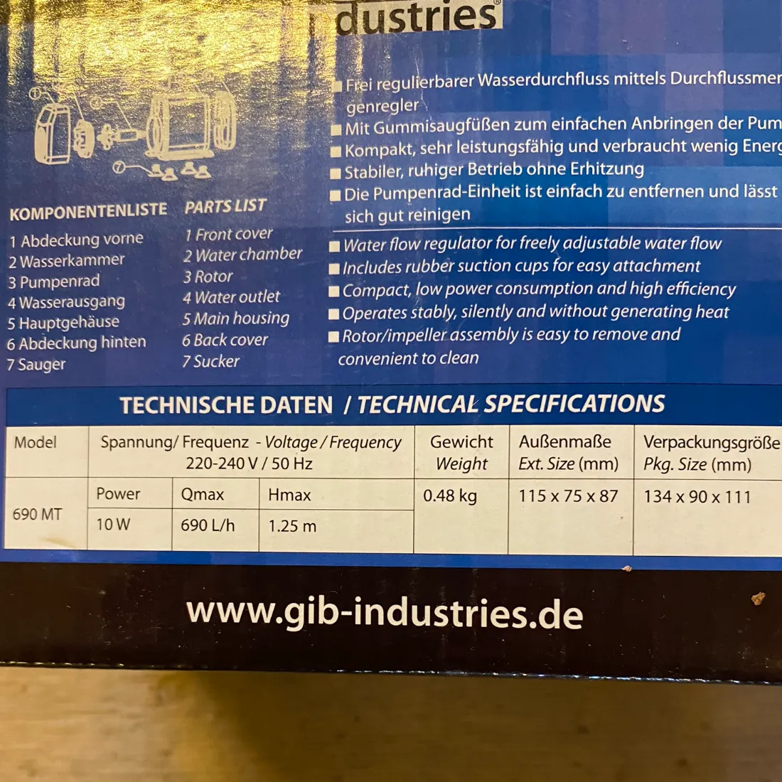 GIB 690MT Cirkulations- og Vandpumpe (Udgået)