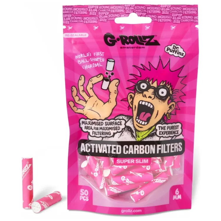 G-Rollz - Activated Carbon Filters Pink (6 mm) 50 stk