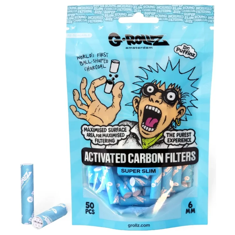 G-Rollz - Activated Carbon Filters Blue (6 mm) 50 stk