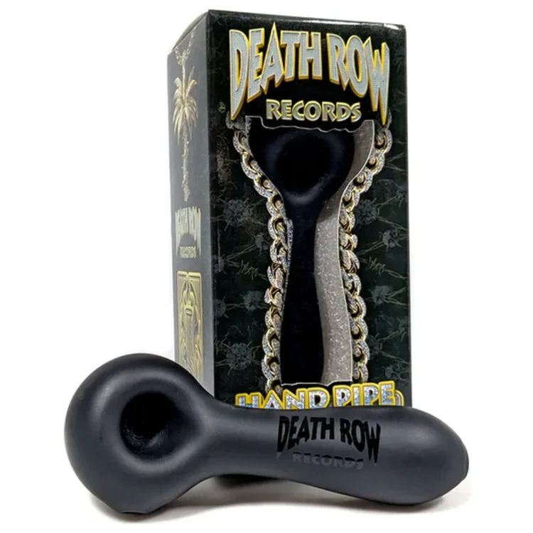 Death Row Records - Sand Blasted Spoon Hand Pipe Black 102 mm