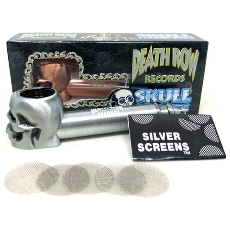 Death Row Records - Skull Hitter Silver Metal 76 mm