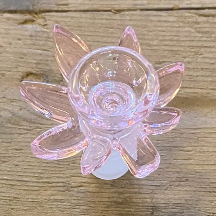 ArtGlass Hemp Leaf Glass Bowl Pink SG 18,8