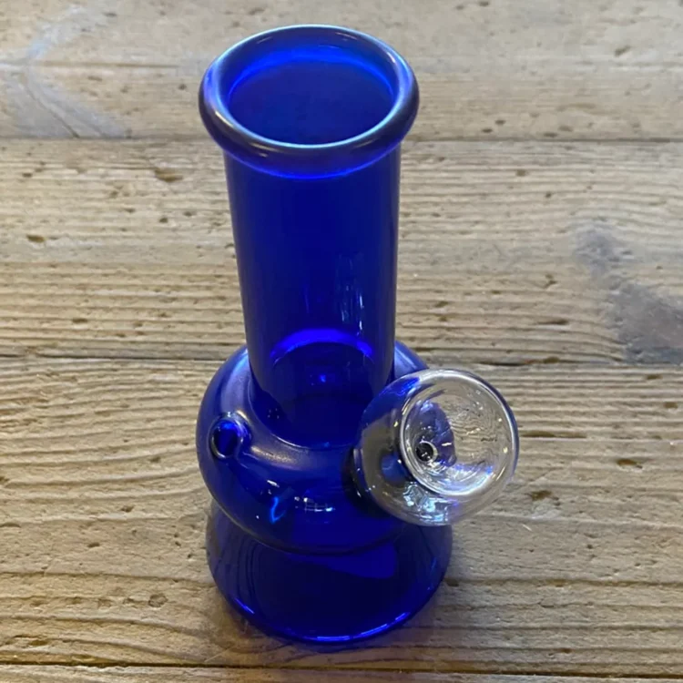 Glas Bong Clear Mini Blå 13 cm (Udgået)